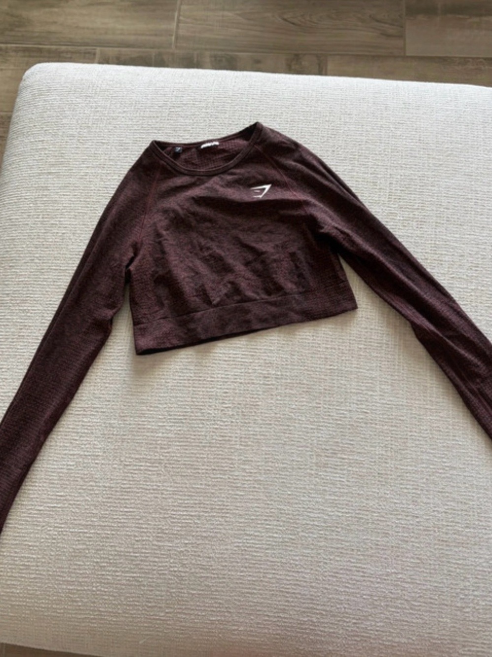 Women's Long Sleeve Cropped Top - Dark Brown Gymshark